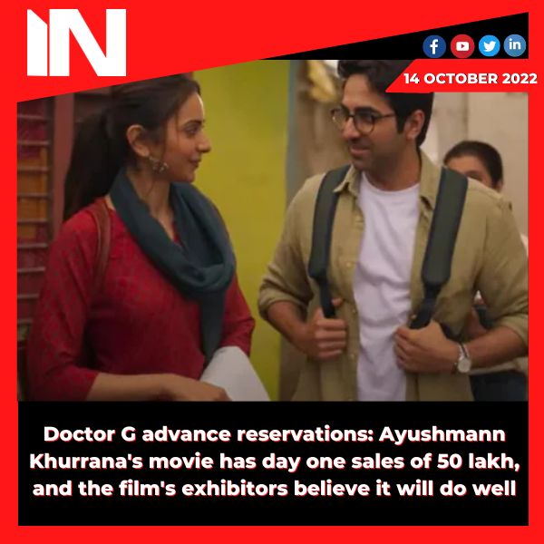 Doctor G advance reservations: Ayushmann Khurrana’s movie has day one sales of 50 lakh, and the film’s exhibitors believe it will do well.