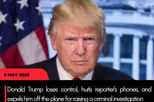 Donald Trump loses control, hurls reporter’s phones, and expels him off the plane for raising a criminal investigation