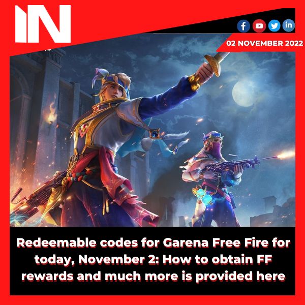 Garena Free Fire redeem codes for today, 2 November : Here’s how to get FF rewards and many more￼