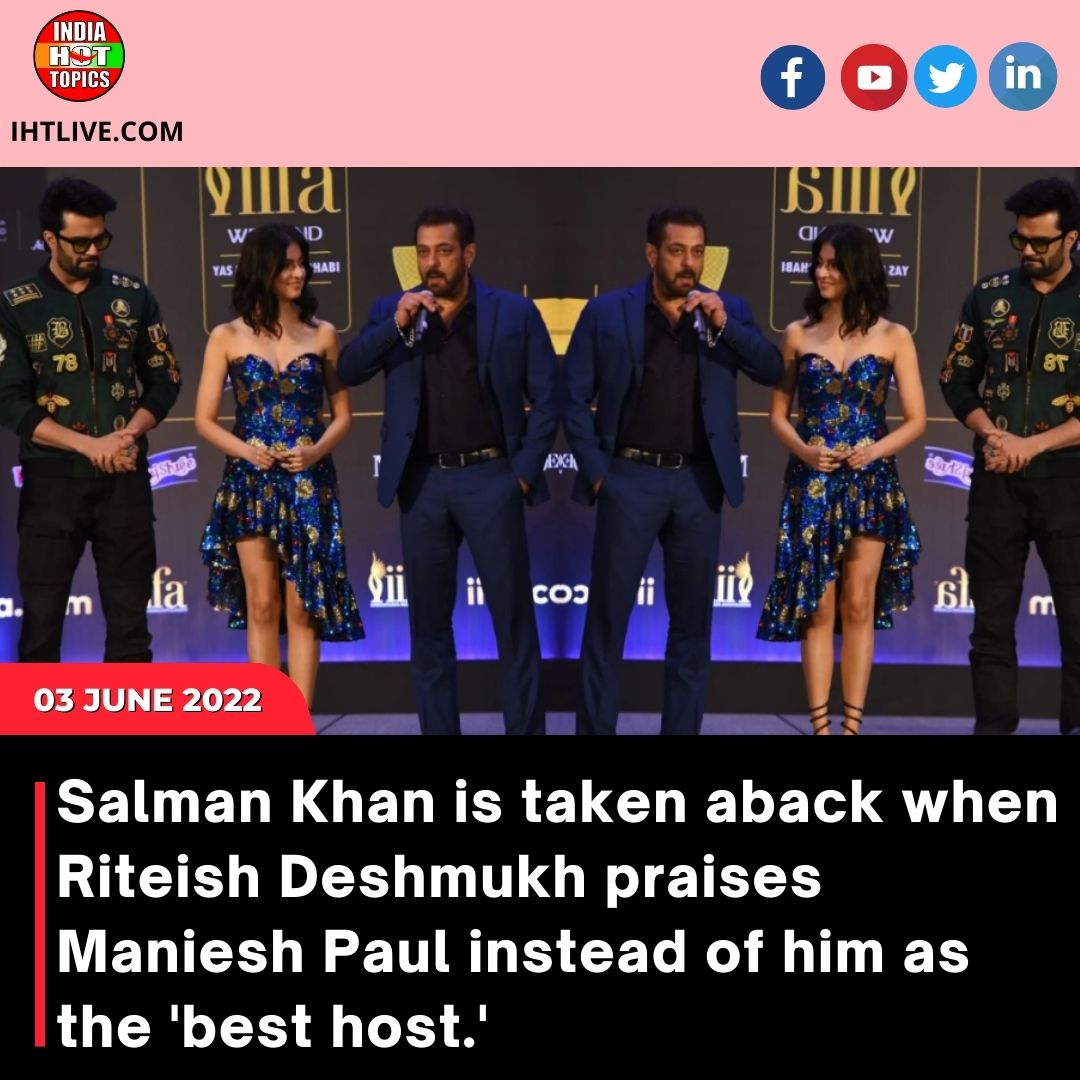 Salman Khan appears shocked as Riteish Deshmukh hails Maniesh Paul as ‘best host’ instead of him