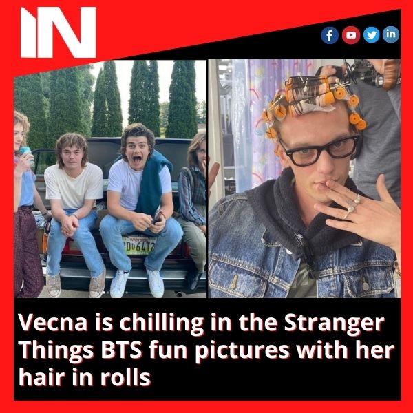 Vecna is chilling in the Stranger Things BTS fun pictures with her hair in rolls
