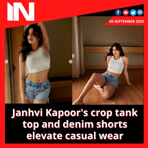 Janhvi Kapoor’s crop tank top and denim shorts elevate casual wear