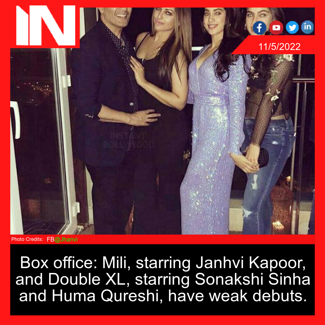 Box office: Mili, starring Janhvi Kapoor, and Double XL, starring Sonakshi Sinha and Huma Qureshi, have weak debuts.