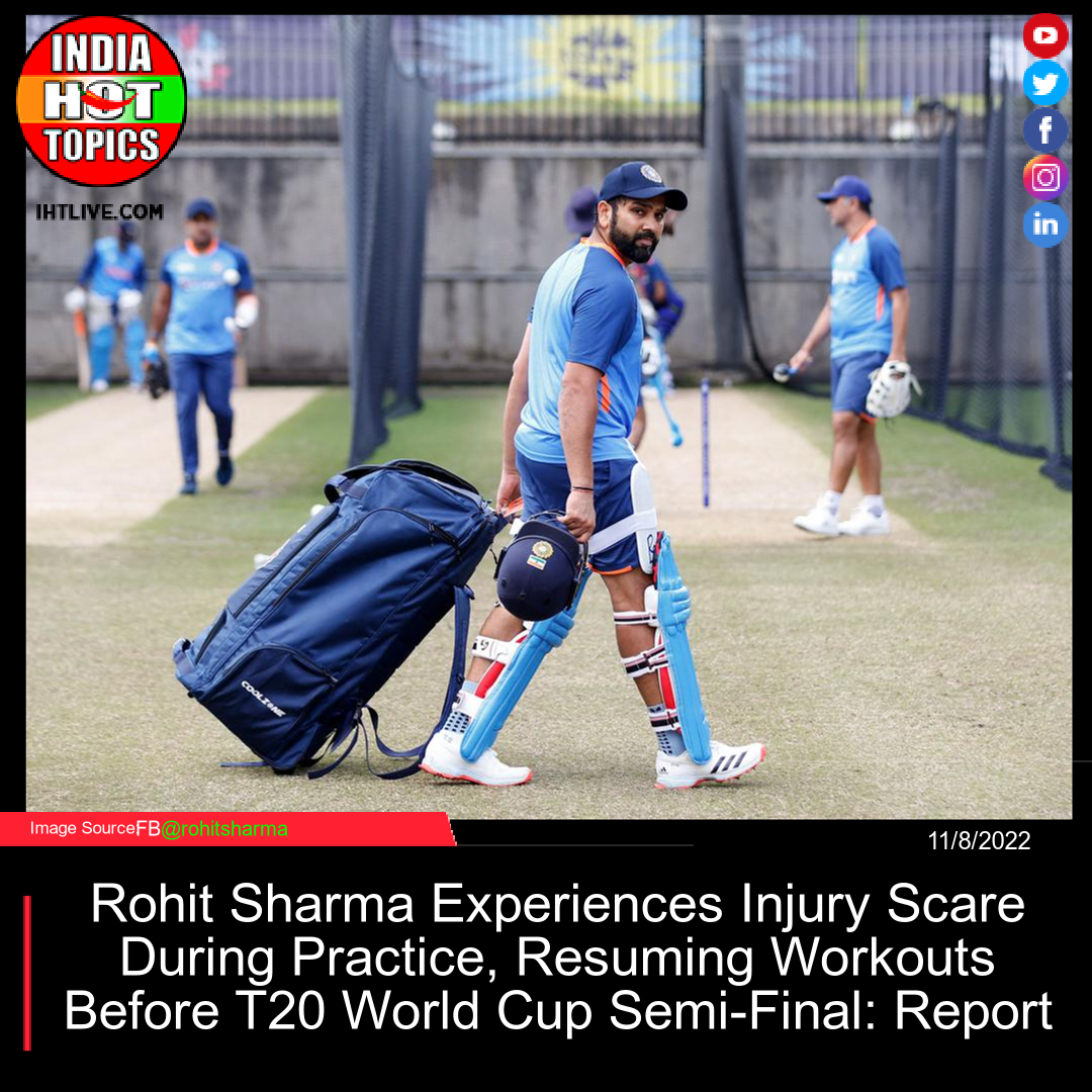 Rohit Sharma Experiences Injury Scare During Practice, Resuming Workouts Before T20 World Cup Semi-Final: Report