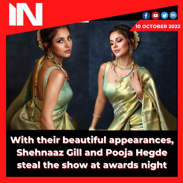 With their beautiful appearances, Shehnaaz Gill and Pooja Hegde steal the show at awards night.