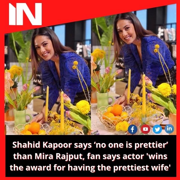Shahid Kapoor says ‘no one is prettier’ than Mira Rajput, fan says actor ‘wins the award for having the prettiest wife’