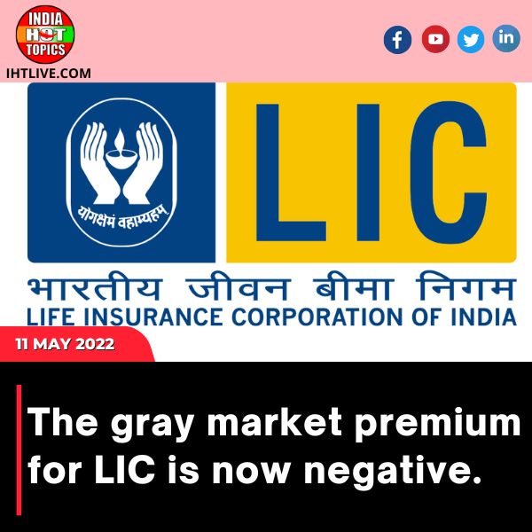 The gray market premium for LIC is now negative.
