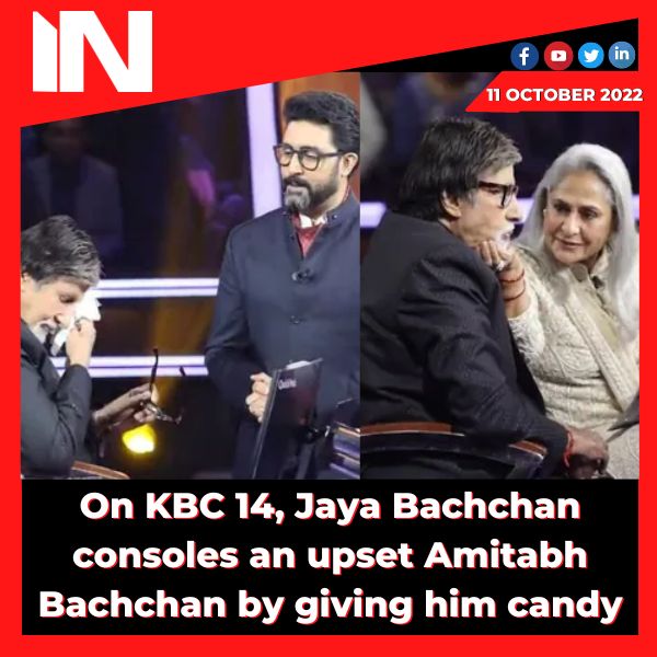 On KBC 14, Jaya Bachchan consoles an upset Amitabh Bachchan by giving him candy.