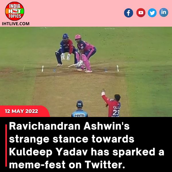 Ravichandran Ashwin’s strange stance towards Kuldeep Yadav has sparked a meme-fest on Twitter.
