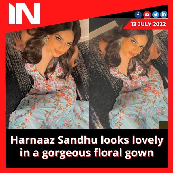 Harnaaz Sandhu looks lovely in a gorgeous floral gown