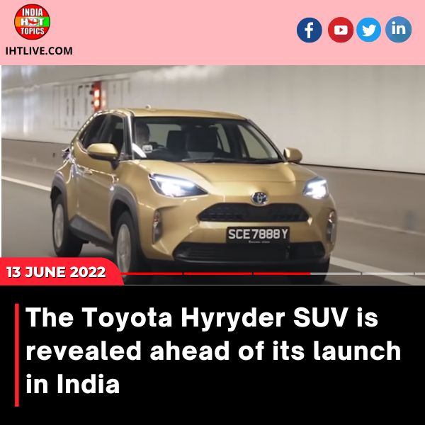 The Toyota Hyryder SUV is revealed ahead of its launch in India.