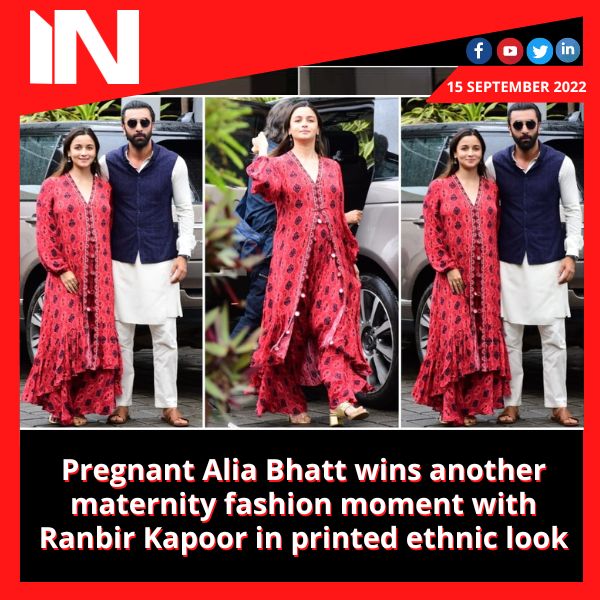Pregnant Alia Bhatt wins another maternity fashion moment with Ranbir Kapoor in printed ethnic look