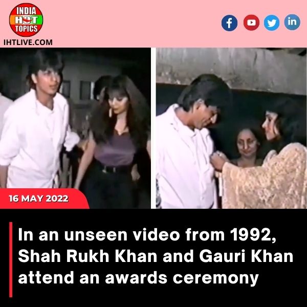 In an unseen video from 1992, Shah Rukh Khan and Gauri Khan attend an awards ceremony