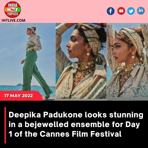 Deepika Padukone looks stunning in a bejewelled ensemble for Day 1 of the Cannes Film Festival