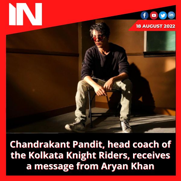 Chandrakant Pandit, head coach of the Kolkata Knight Riders, receives a message from Aryan Khan