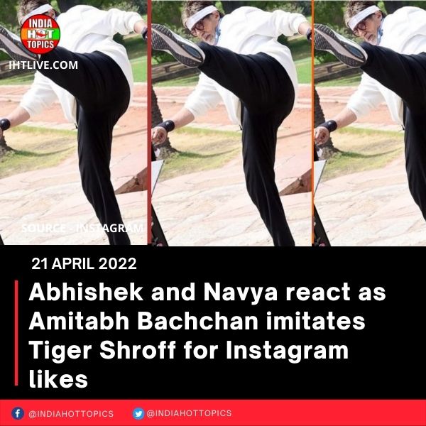 Abhishek and Navya react as Amitabh Bachchan imitates Tiger Shroff for Instagram likes