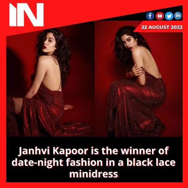 Janhvi Kapoor is the winner of date-night fashion in a black lace minidress