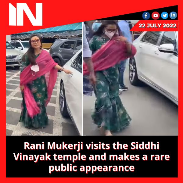 Rani Mukerji visits the Siddhi Vinayak temple and makes a rare public appearance