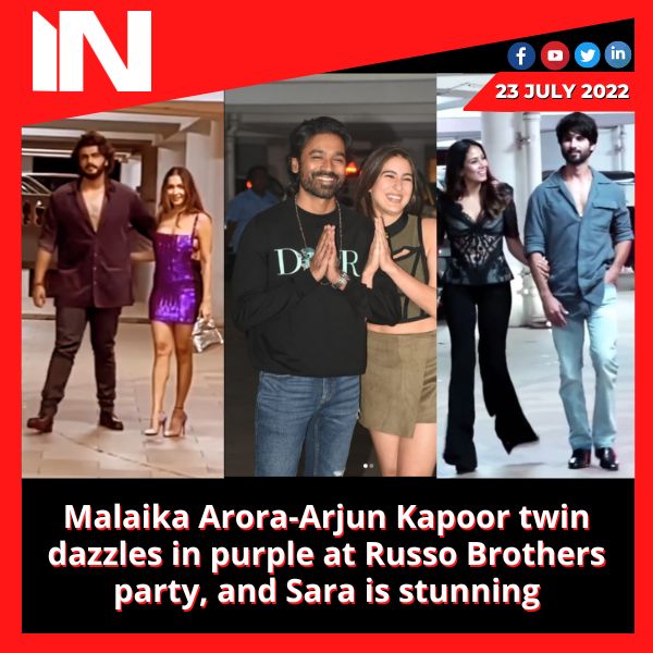 Malaika Arora-Arjun Kapoor twin dazzles in purple at Russo Brothers party, and Sara is stunning