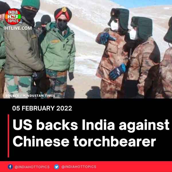 US backs India against Chinese torchbearer