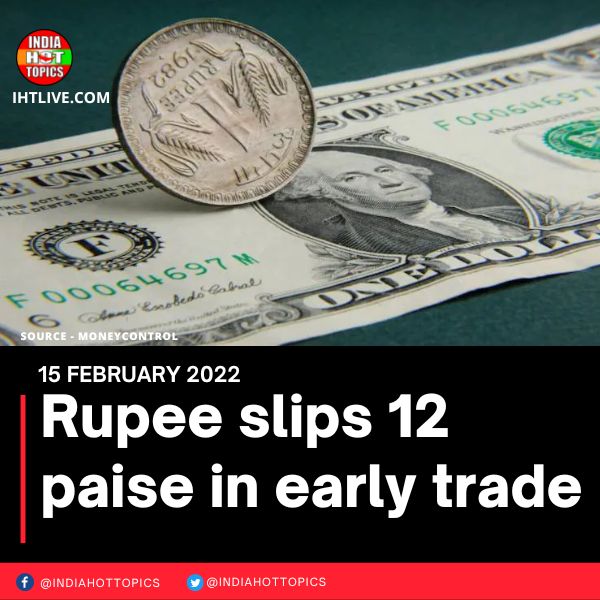Rupee slips 12 paise in early trade